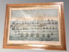 An antique colour lithograph - The Royal Jubilee Review, 1887,