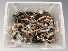 A large quantity of costume jewellery : beads, bangles, necklaces,