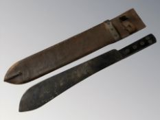 20th century British machete stamped with War Department broad arrow and dated 1954,