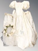 A wedding dress and veil
