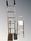 An aluminium extension ladder,