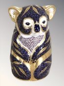 A Royal Crown Derby Koala paperweight with silver stopper
