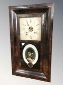 A late 19th century Continental wall clock,