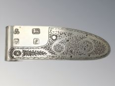 A J Purdey & Sons silver belt clip, length 6.