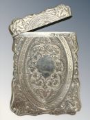 A Victorian silver card case, with all over foliate engraving, Alfred Taylor, Birmingham 1867,