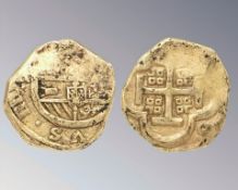 A Spanish Philip IV gold 4 Escudos, probably Seville mint, circa 1630, 13.