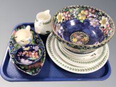 Eight pieces of Portmeirion Botanic Garden china,