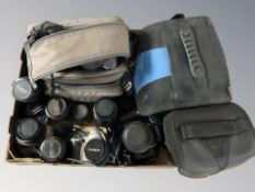 A Canon EOS 1000F camera, further T70 camera, various lenses,