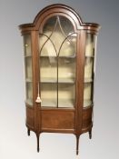 A late Victorian mahogany satinwood inlaid display cabinet,