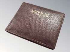 An autograph album containing signatures to include: Bill O'Connor, Beryl Reid, Bob Pearson,