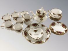 A Group of Royal Albert Old Country Roses tea and cabinet porcelain