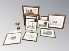 A group of equestrian prints including two Caroline Cook limited edition prints, W.