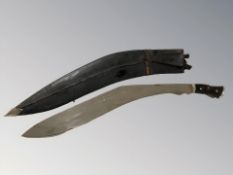An oversized Indian Kukri knife with 59 cm blade,