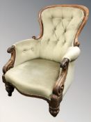 A Victorian mahogany armchair,