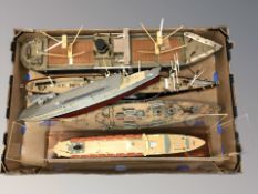 A group of scale model boats (1 box)