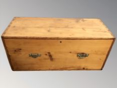 A Victorian pine single drawer box chest,