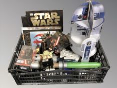 A quantity of Star Wars collectables including figures,
