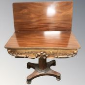 A Victorian mahogany turnover top tea table,