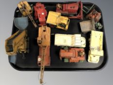 A group of 20th century die cast wagons, cranes,