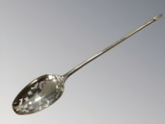 A Georgian silver mote spoon, length 13.