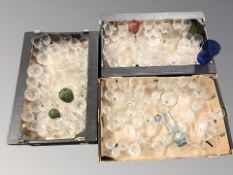 A large quantity of 20th century drinking glasses (three boxes)