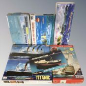 Various naval modelling kits including Airfix, Trumpeter, etc.