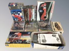 Assorted vehicle modelling kits including Revell and Utaleri