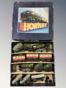 A Hornby tin plate train set in box.