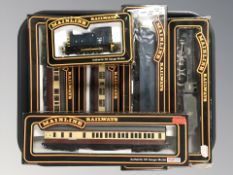 Six Palitoy mainline railways OO gauge models including locomotives and passenger cars, all boxed.