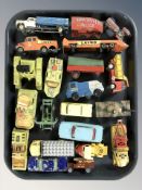 Assorted 20th century tin plate vehicles including Matchbox, Dinky, etc.