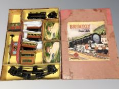 A Brim Toy tin plate train set in box