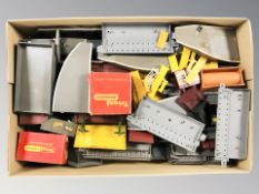 A quantity of model railway buildings and decorations including Triang.