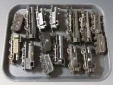 Various die cast locomotives and wagons including Triang.