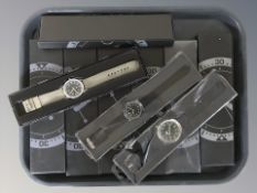 Ten reproduction military-style wristwatches