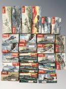 Twenty-three Eagle naval scale modelling kits in boxes.