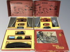Two Triang Railways R81 Station sets and a further Triang RS24 train set