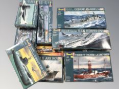 A group of Revell naval scale modelling kits (one box)