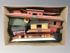 A group of wooden railway buildings and decorations (one box)