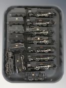 Various die cast locomotives and wagons including Triang.