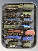 Various tin plate and die cast locomotives and tenders including Trix.