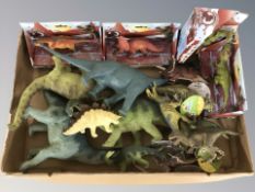A group of Carnegie and other plastic model dinosaurs (one box)