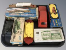 A group of die cast models including tank, Clifford Series Vauxhall estate car,