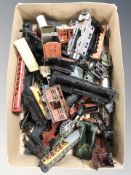 Assorted die cast and tin plate rolling stock, track, etc.