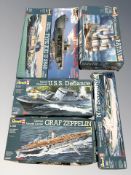 A group of Revell naval scale modelling kits (one box)