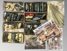 A group of military scale model sets including Airfix.