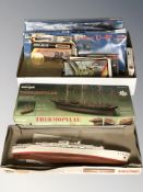 A group of naval and other modelling kits including Revell,