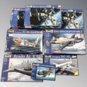 A group of Revell air craft and space scale modelling kits (one box)