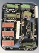 20th century tin plate locomotives and wagons.