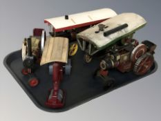 A group of hand-made models of steam engines