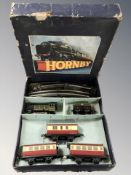 A Hornby tin plate No. 51 passenger set in box.
